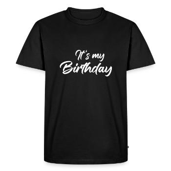 C’est mon cadeau d’anniversaire - T-shirt Premium bio Homme - noir - Devant - Nico (187cm)