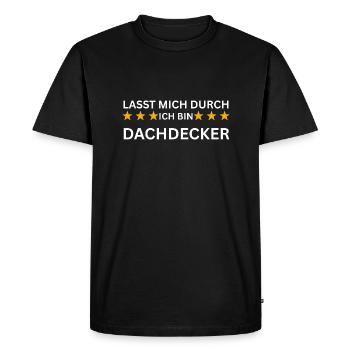 Let me through – I'm a roofer - Men's Premium Organic T-Shirt - black - Front - Nico (187cm)