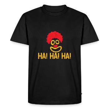 Clown: Ha! Ha! Ha! - cadeau - T-shirt Premium bio Homme - noir - Devant - Nico (187cm)