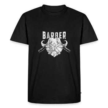 Barber shop barbers barber shirt gift beard - Men's Premium Organic T-Shirt - black - Front - Nico (187cm)