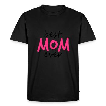 text best mom ever sticker sticker button love - Men's Premium Organic T-Shirt - black - Front - Nico (187cm)