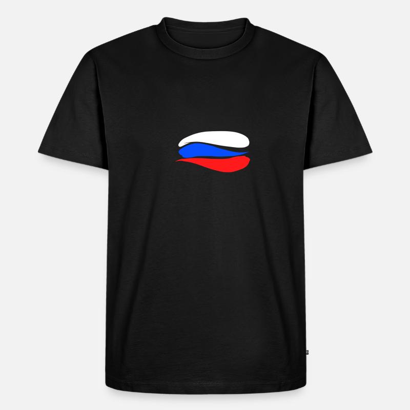 Drapeau de la Russie - T-shirt Premium bio Homme - noir