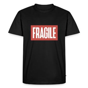 Typo Fragile - funnyowl - T-shirt Premium bio Homme - noir - Devant - Nico (187cm)