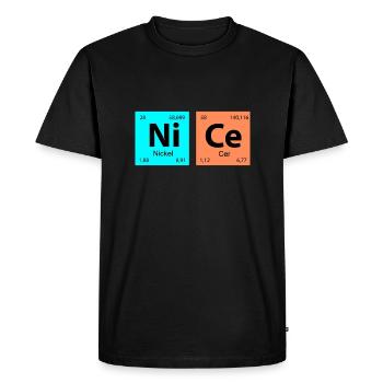 Tableau périodique NICE - T-shirt Premium bio Homme - noir - Devant - Nico (187cm)