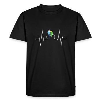 Budgerigar Heartbeat - Men's Premium Organic T-Shirt - black - Front - Nico (187cm)