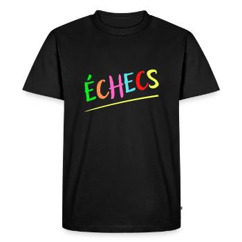 ÉCHECS MULTICOLORE ENFANTS CADEAU - T-shirt Premium bio Homme - noir - Devant - Nico (187cm)
