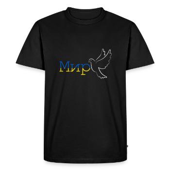 Paix Ukraine Finlande Russie - T-shirt Premium bio Homme - noir - Devant - Nico (187cm)