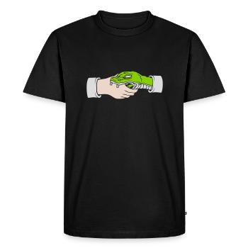 Greeting Handshake Snake Bites - Men's Premium Organic T-Shirt - black - Front - Nico (187cm)