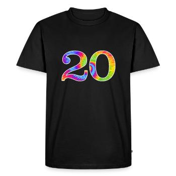Numéro 20 - T-shirt Premium bio Homme - noir - Devant - Nico (187cm)
