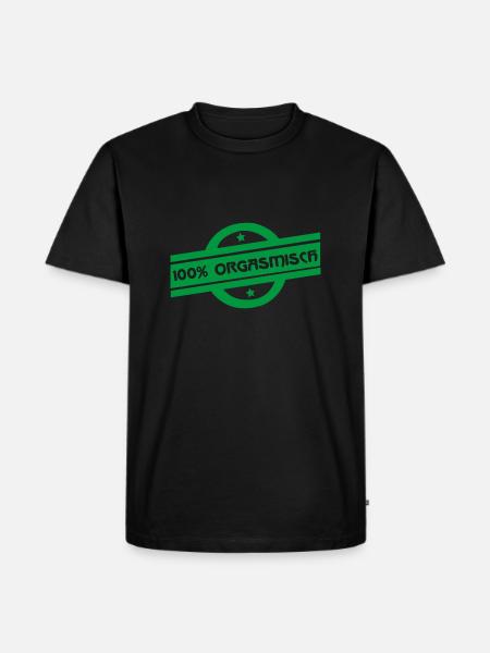 orgasmisch oder organic - Männer Premium Bio T-Shirt - Schwarz