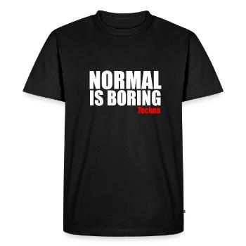 Normal est ennuyeux citation techno - T-shirt Premium bio Homme - noir - Devant - Nico (187cm)