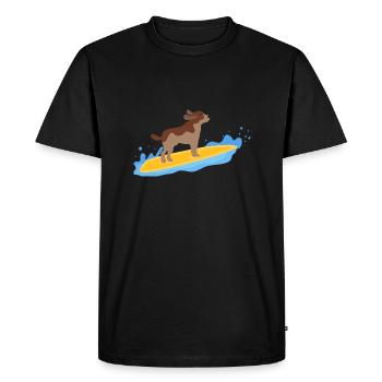 Surf de chien - T-shirt Premium bio Homme - noir - Devant - Nico (187cm)
