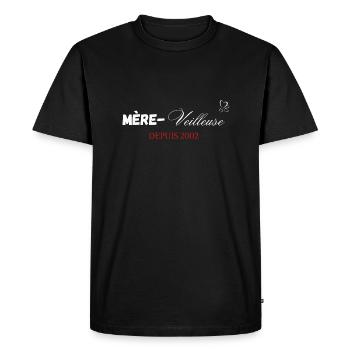 Mère veilleuse depuis 2002 - T-shirt Premium bio Homme - noir - Devant - Nico (187cm)