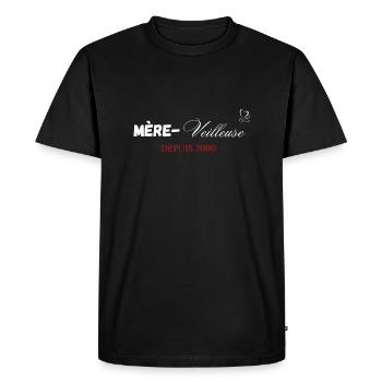 Mère veilleuse depuis 2000 - T-shirt Premium bio Homme - noir - Devant - Nico (187cm)