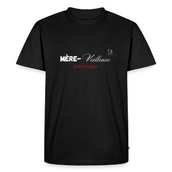Mère veilleuse depuis 2005 - T-shirt Premium bio Homme - noir - Devant - Nico (187cm)