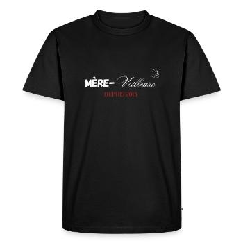 Mère veilleuse depuis 2013 - T-shirt Premium bio Homme - noir - Devant - Nico (187cm)