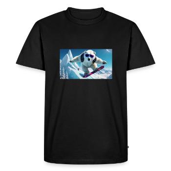Ours polaire volant - T-shirt Premium bio Homme - noir - Devant - Nico (187cm)