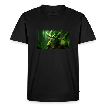 gobelin maléfique sourire monstre sombre horreur effrayant - T-shirt Premium bio Homme - noir - Devant - Nico (187cm)