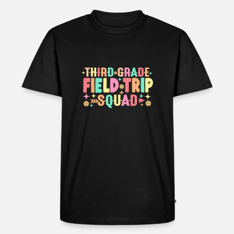 Lehrerschüler Dritte 3. Klasse Exkursionstruppe - Männer Premium Bio T-Shirt - Schwarz