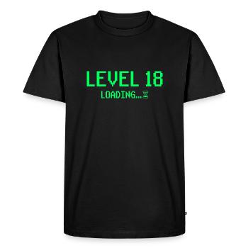 18th Birthday Gaming Level 18 Gift - Men's Premium Organic T-Shirt - black - Front - Nico (187cm)