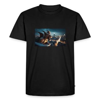 Gargoyle with an evil smile monster dark horror - Men's Premium Organic T-Shirt - black - Front - Nico (187cm)