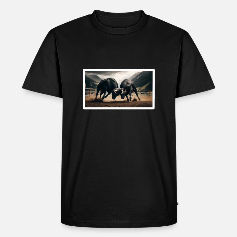 Eringer Stiere - Männer Premium Bio T-Shirt - Schwarz