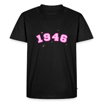 1946 Rose Star - Men's Premium Organic T-Shirt - black - Front - Nico (187cm)