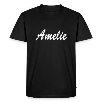 Amélie - T-shirt Premium bio Homme - noir - Devant - Nico (187cm)