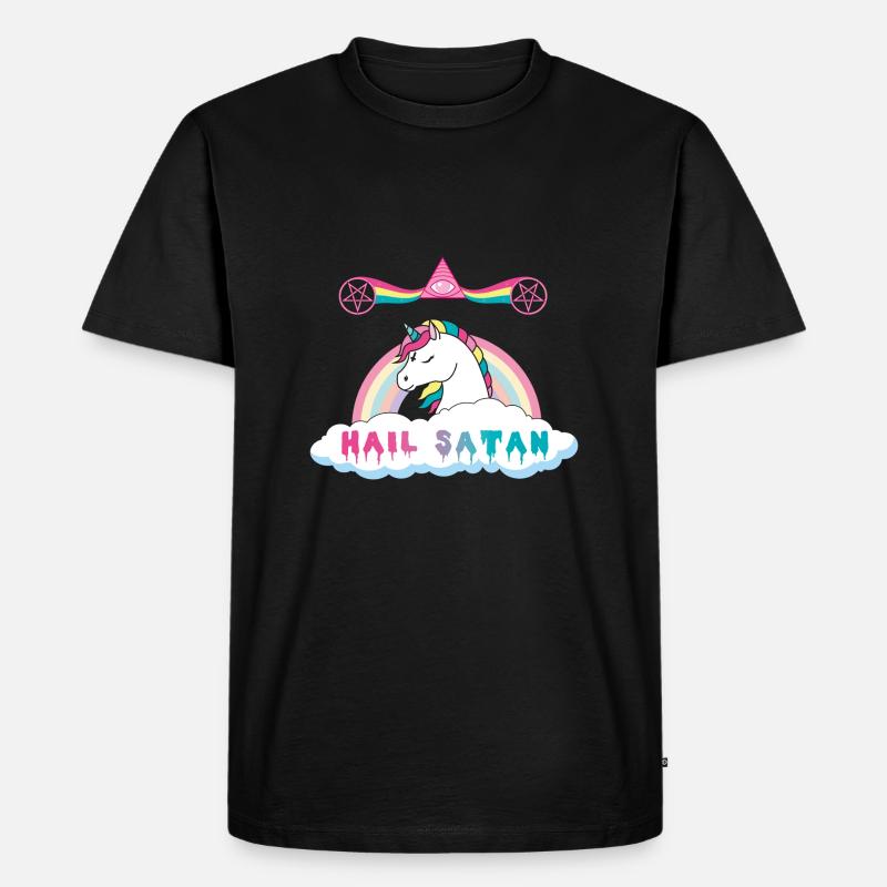 Hagel Satan Einhorn - Männer Premium Bio T-Shirt - Schwarz