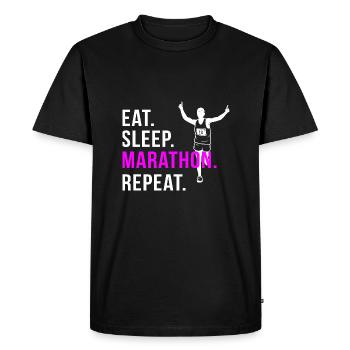 marathon - T-shirt Premium bio Homme - noir - Devant - Nico (187cm)