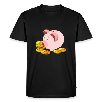 tirelire - T-shirt Premium bio Homme - noir - Devant - Nico (187cm)