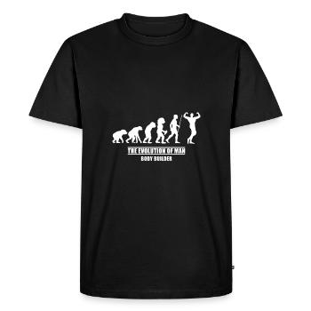 Evolution de la musculation - T-shirt Premium bio Homme - noir - Devant - Nico (187cm)