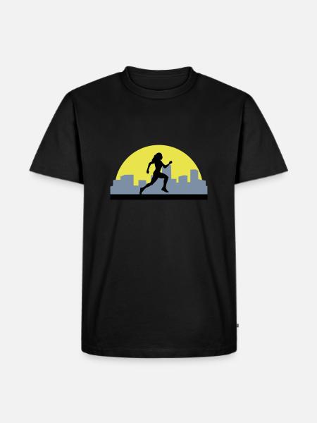 running woman - Men's Premium Organic T-Shirt - black