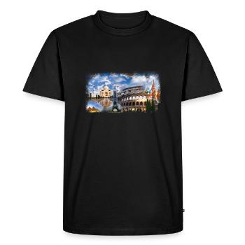 world travel - Men's Premium Organic T-Shirt - black - Front - Nico (187cm)