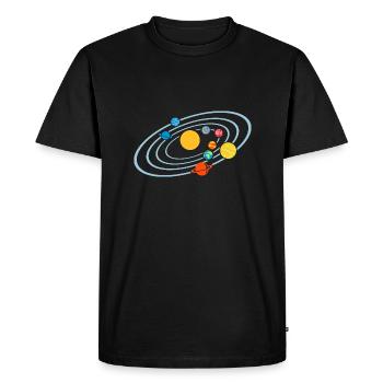 Planète - T-shirt Premium bio Homme - noir - Devant - Nico (187cm)