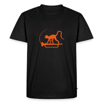 music monkey - Men's Premium Organic T-Shirt - black - Front - Nico (187cm)
