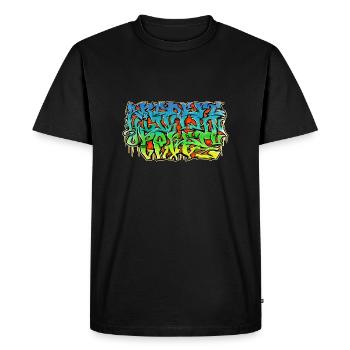 Graffiti wild style alphabet - Men's Premium Organic T-Shirt - black - Front - Nico (187cm)