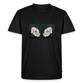 Do you want the red pill or the blue one? - Men's Premium Organic T-Shirt - black - Front - Nico (187cm)