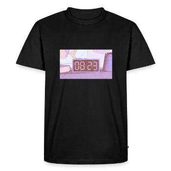 Heure – 8:23 - T-shirt Premium bio Homme - noir - Devant - Nico (187cm)