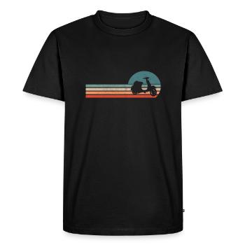 Motorroller Mofa Moped Vintage - Männer Premium Bio T-Shirt - Schwarz - Vorne - Nico (187cm)