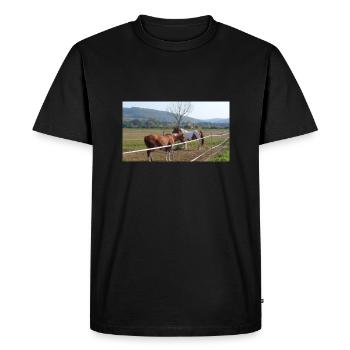 Chevaux - T-shirt Premium bio Homme - noir - Devant - Nico (187cm)
