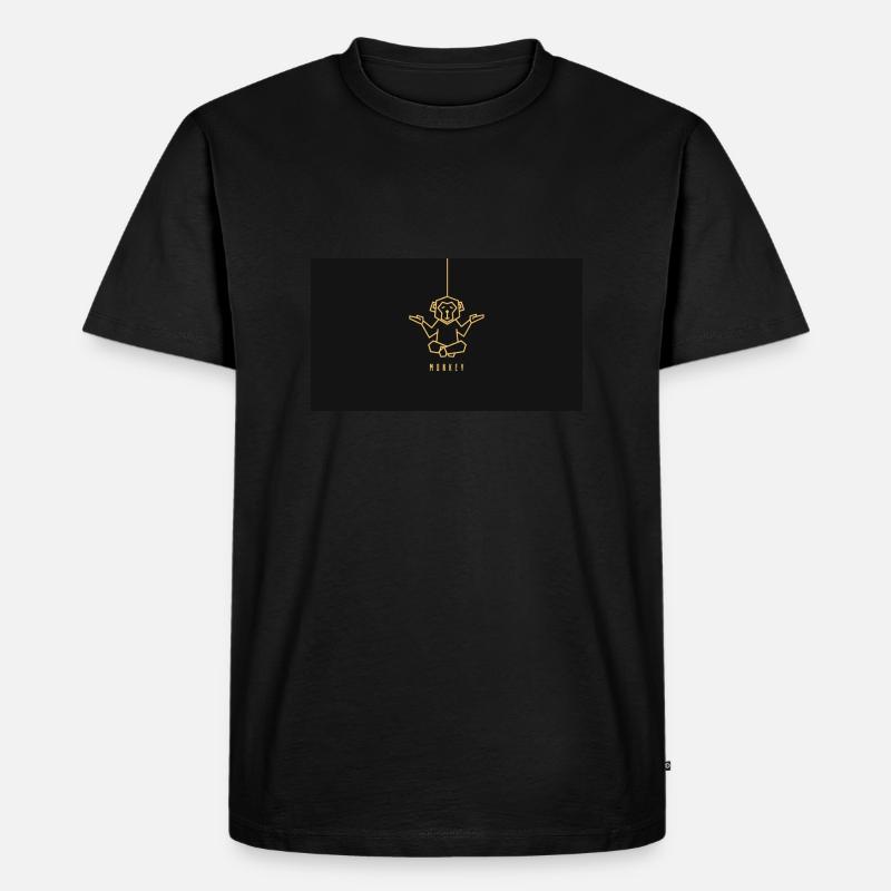 Monkey - Männer Premium Bio T-Shirt - Schwarz