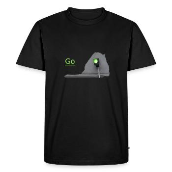 The traffic light glows green in front of the gray - Men's Premium Organic T-Shirt - black - Front - Nico (187cm)