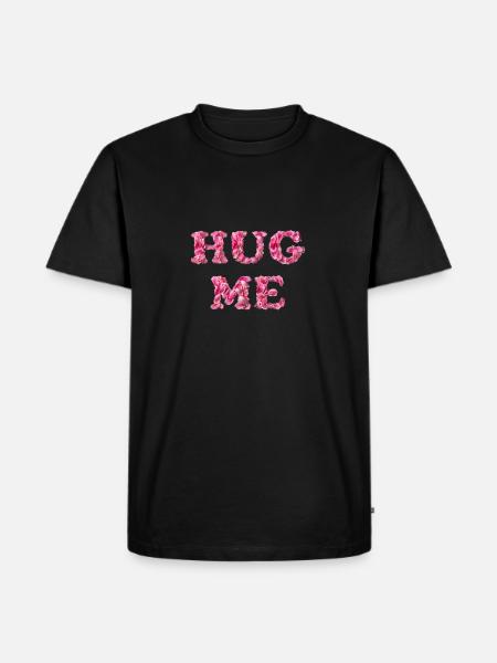 Hug Me with rose petals - Men's Premium Organic T-Shirt - black