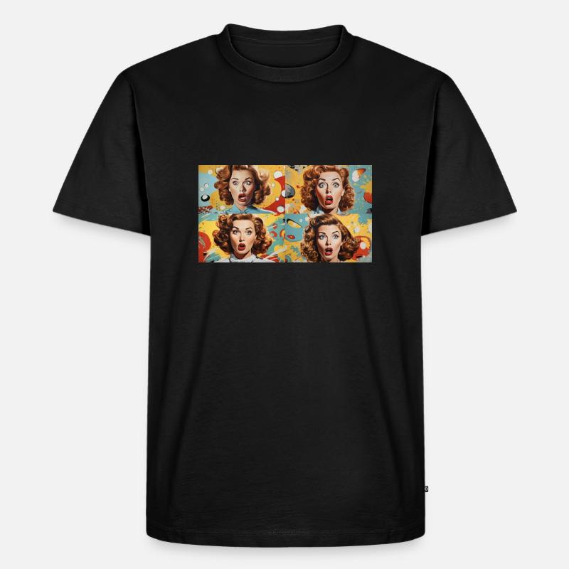 Bionic Women Pop Art - Männer Premium Bio T-Shirt - Schwarz