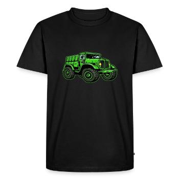Grand camion militaire Camion - T-shirt Premium bio Homme - noir - Devant - Nico (187cm)