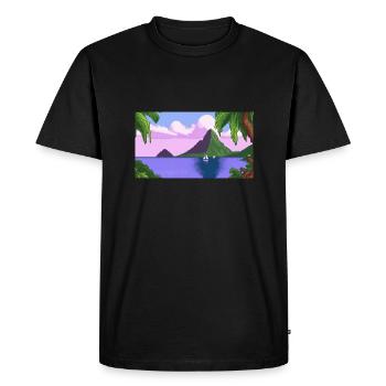 Piton ,Sainte-Lucie - Pixel Art - T-shirt Premium bio Homme - noir - Devant - Nico (187cm)