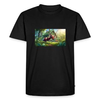 funny hooey an ant is as big as a house - Men's Premium Organic T-Shirt - black - Front - Nico (187cm)