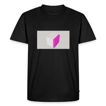 Splitting cube pink - Men's Premium Organic T-Shirt - black - Front - Nico (187cm)