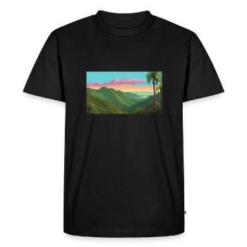 Forêt nationale d’El Yunque, Porto Rico, Pixelart - T-shirt Premium bio Homme - noir - Devant - Nico (187cm)